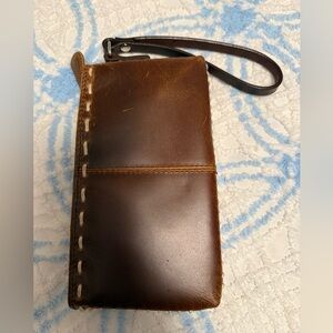 Leather wristlet